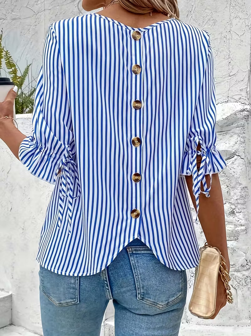 Sienna | Striped Button Detail Blouse