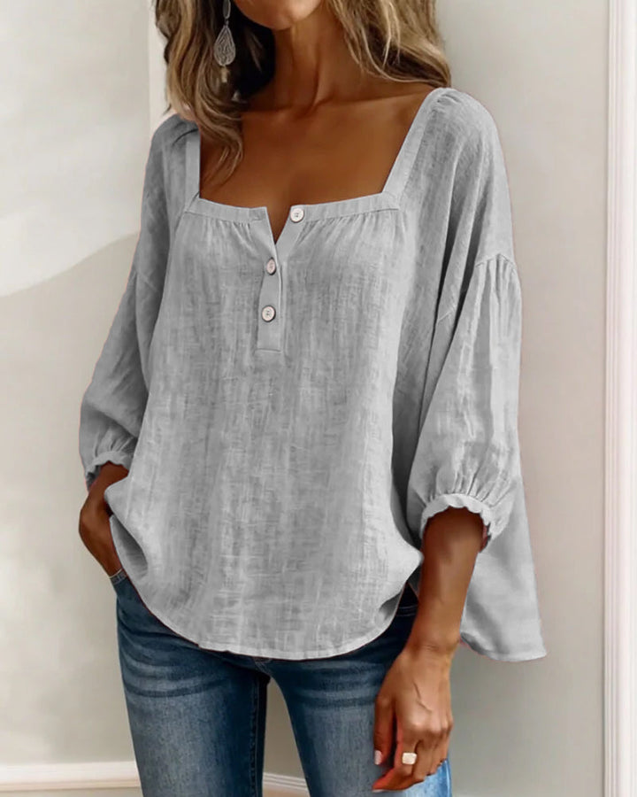 Lena | Relaxed Blouse with Square Neckline