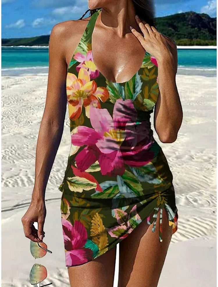 Camila | Floral Graphic Tankini Set with Shorts