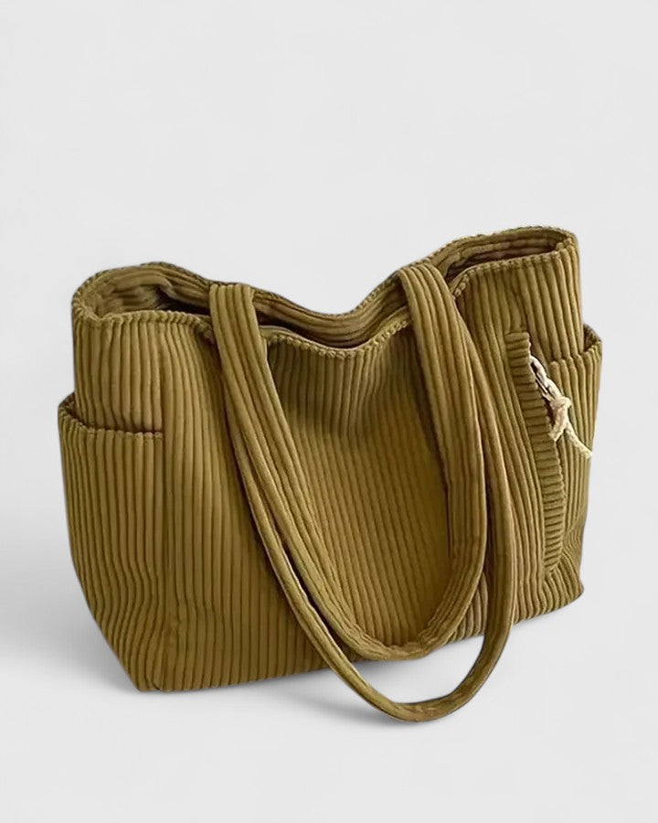 Liorane | Ribbed Tote Bag with Cord Detail