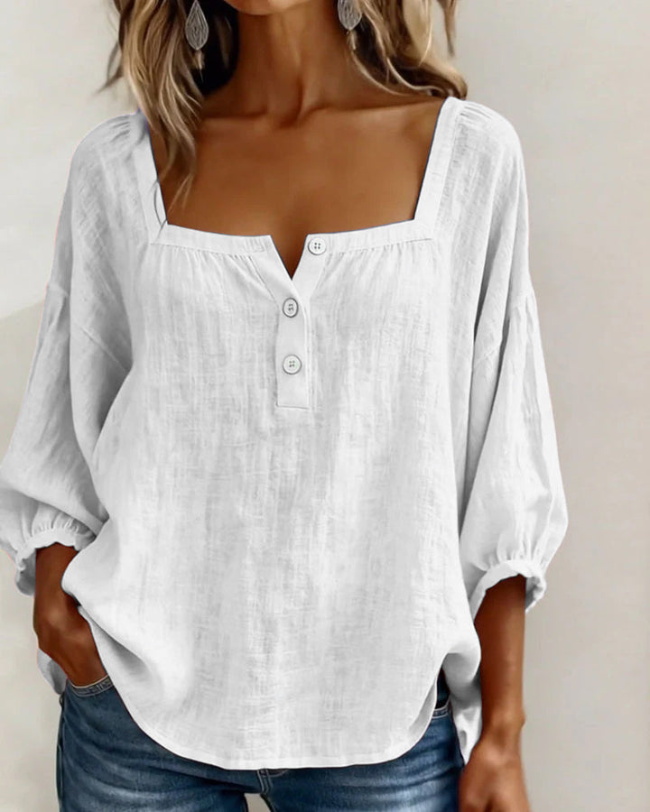 Elena | Relaxed Blouse with Square Neckline
