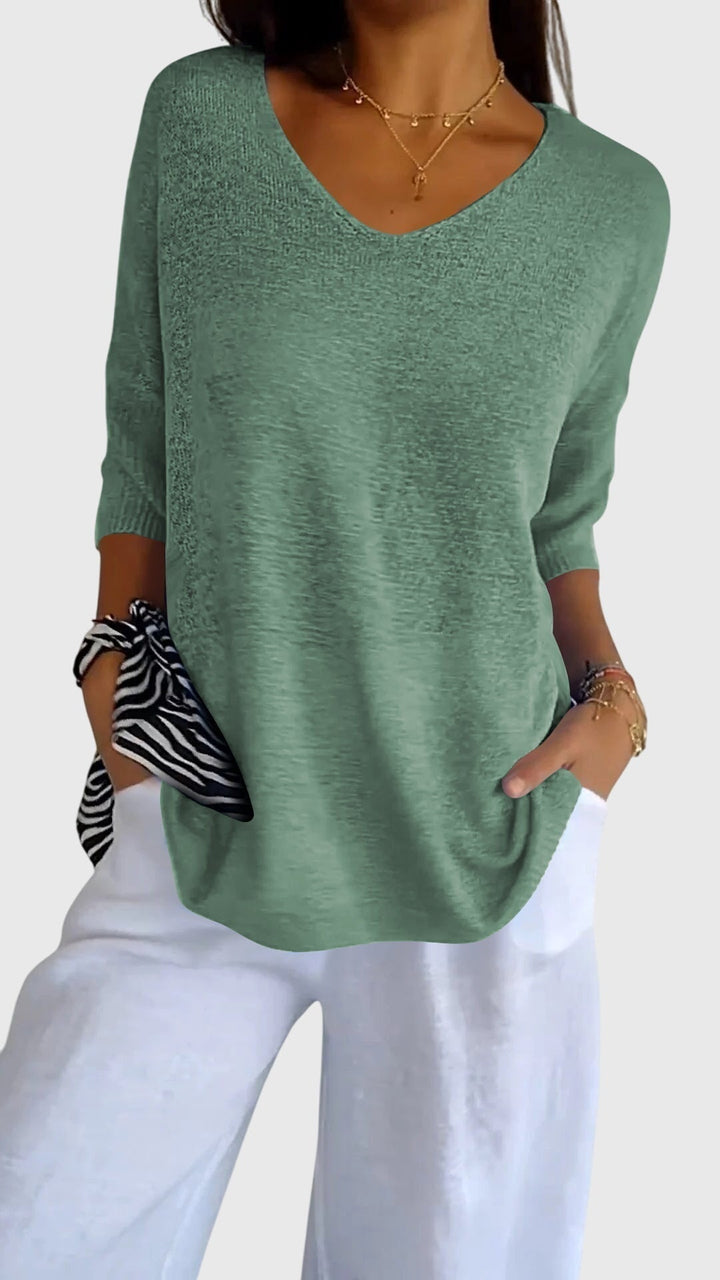 June | Elegant V-Neck Top