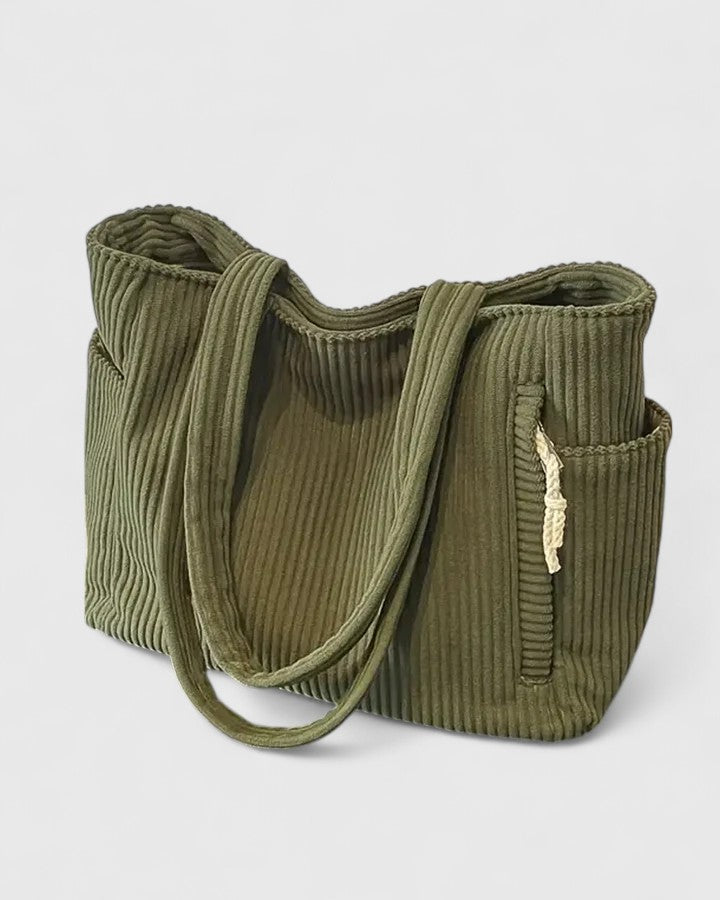 Liorane | Ribbed Tote Bag with Cord Detail