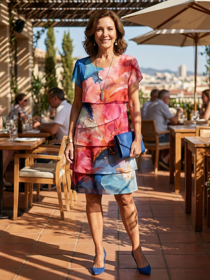 Mira | Elegant Marble Knee Length Dress
