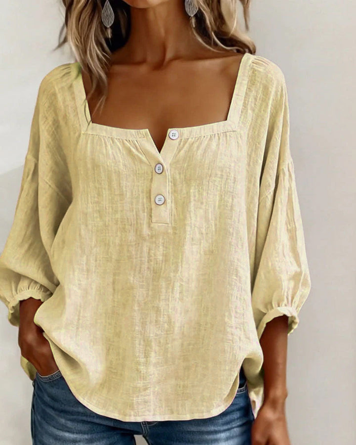 Elena | Relaxed Blouse with Square Neckline