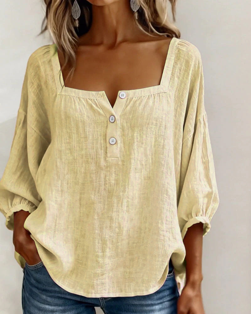 Lena | Relaxed Blouse with Square Neckline