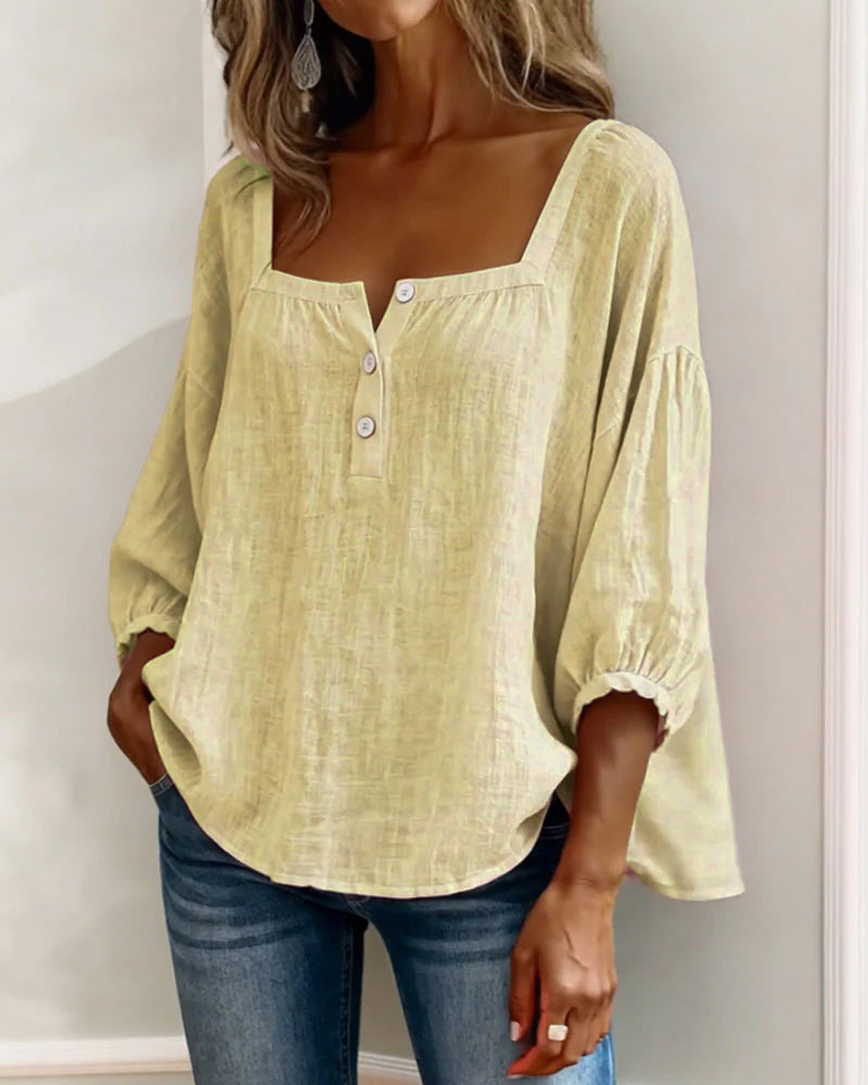 Lena | Relaxed Blouse with Square Neckline