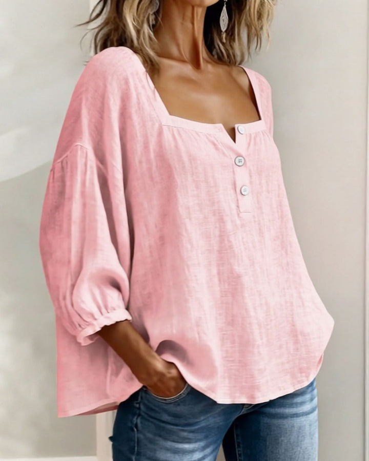 Lena | Relaxed Blouse with Square Neckline