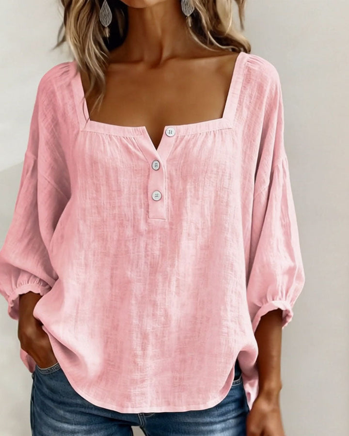 Elena | Relaxed Blouse with Square Neckline