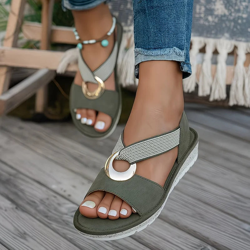 Lorisse | Ring Detail Slingback Sandals