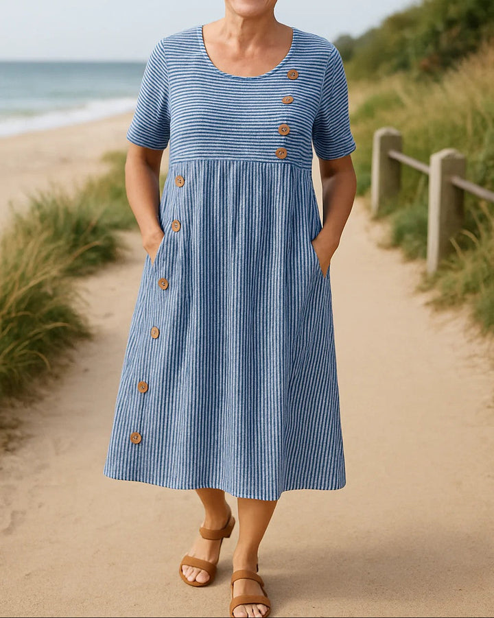 Brienne | Striped Midi Dress