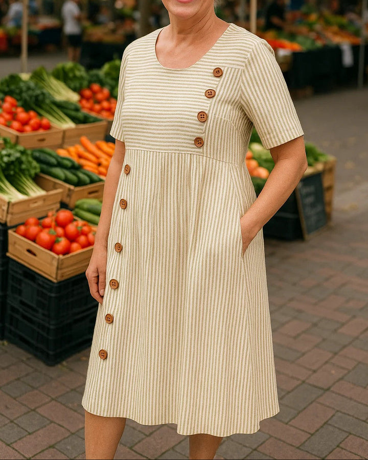 Brienne | Striped Midi Dress