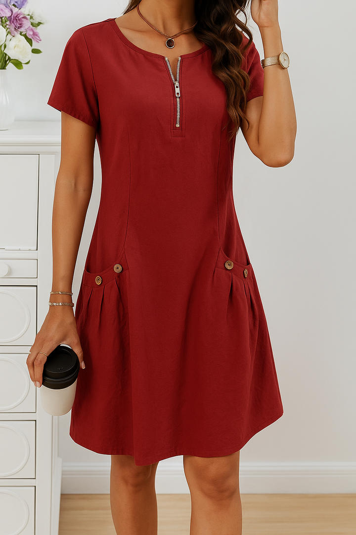 Claire | Timeless Elegant Button Detailed Dress