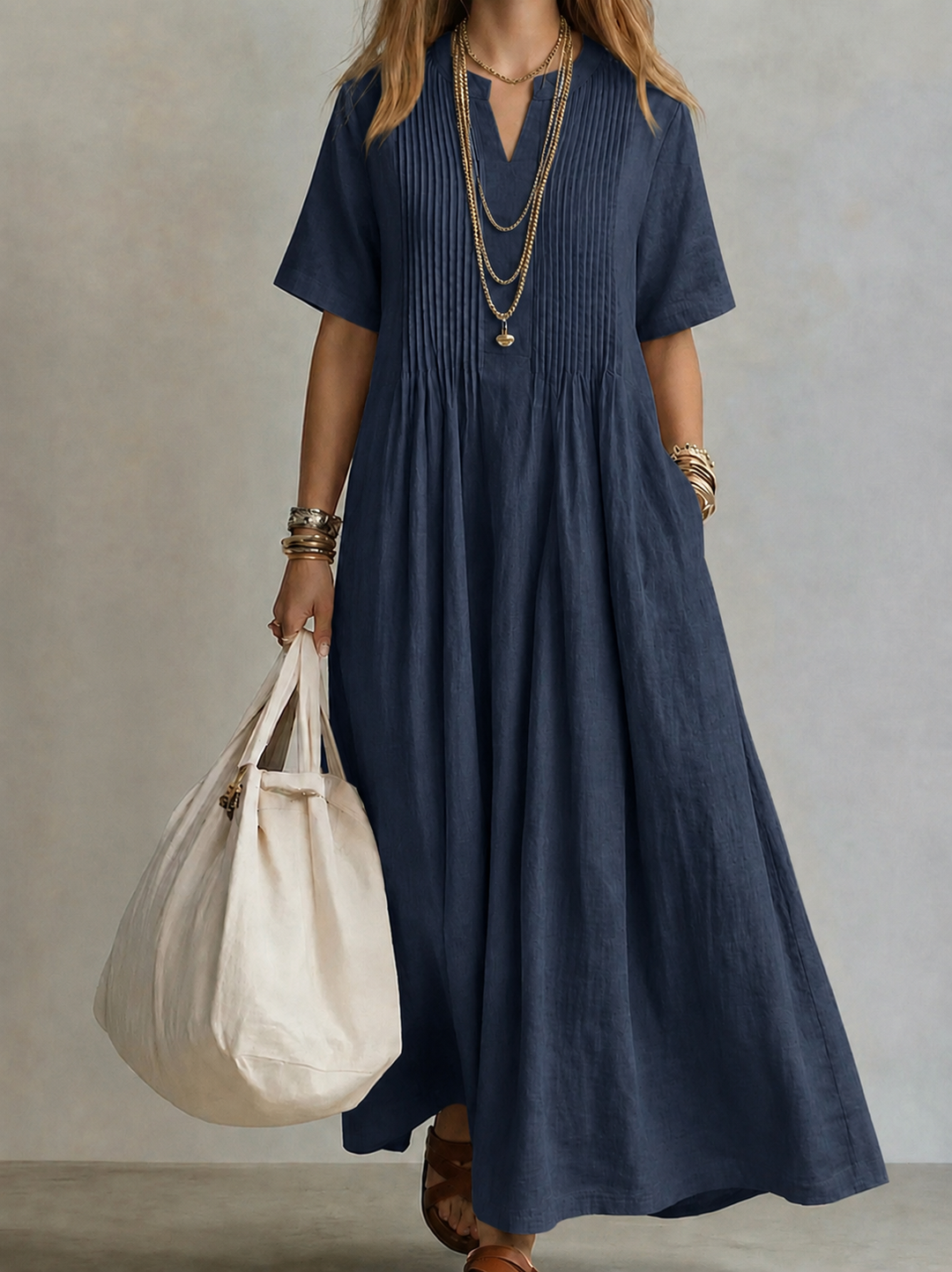 Noor | Elegant Flowing Pleated Dress