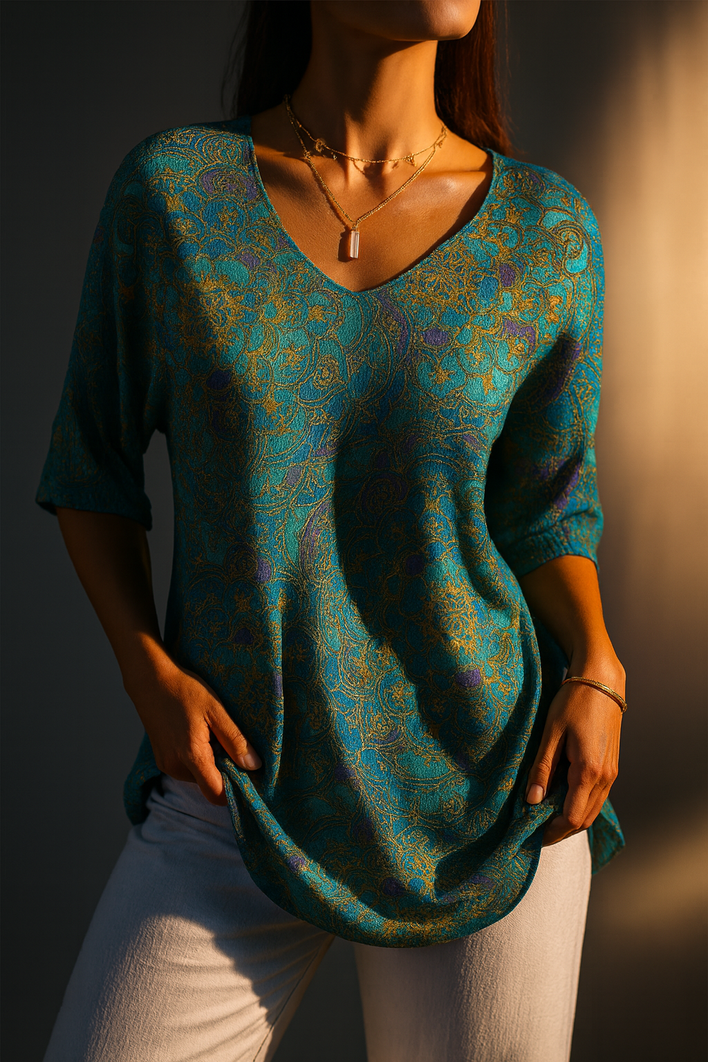 Bérangère | Elegant Blouse with Refined Print