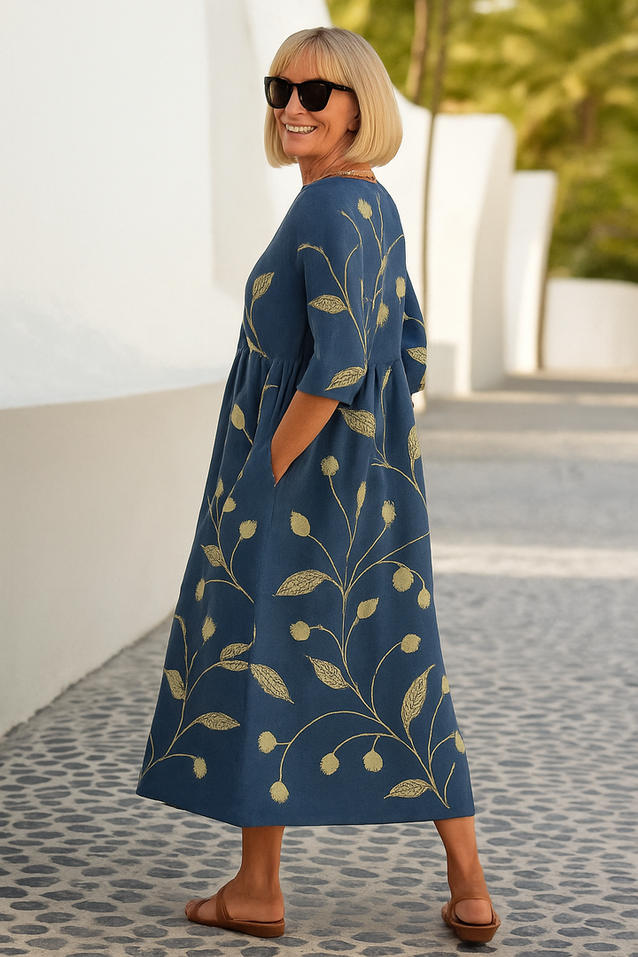 Elize - Relaxed Midi Dress - Effortless Elegance