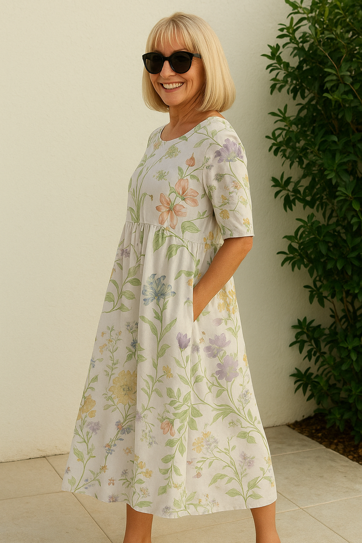 Elize - Relaxed Midi Dress - Effortless Elegance