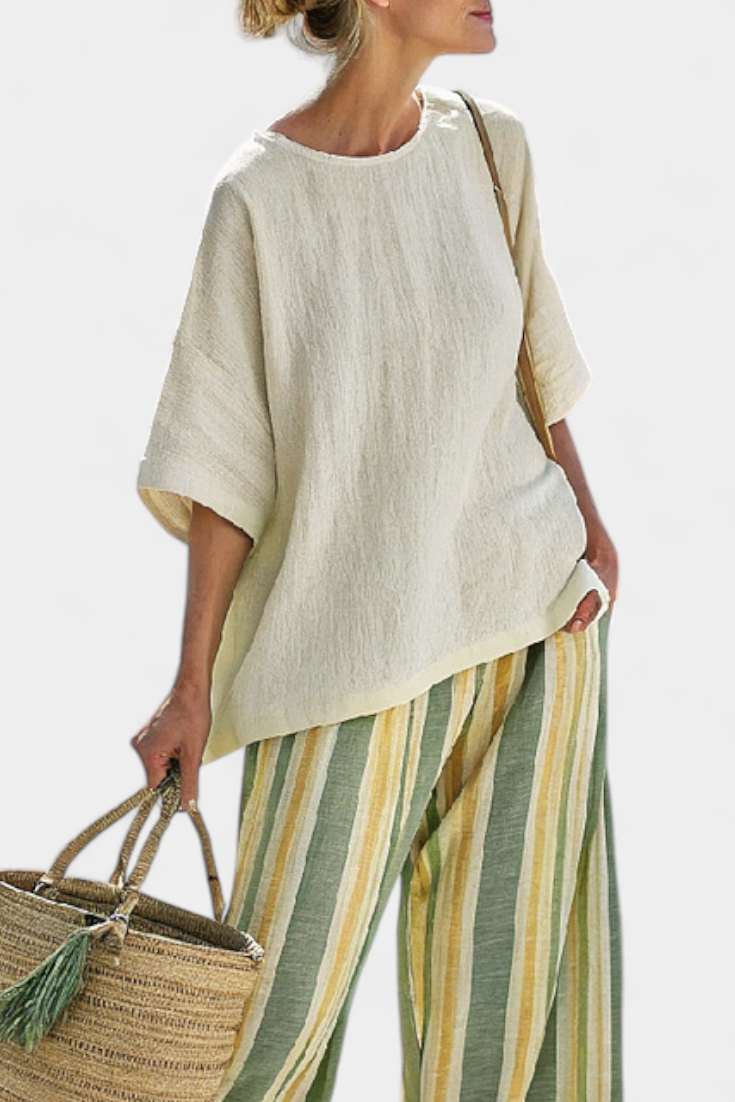 Ellowyn | Sophisticated Top & Striped Pants