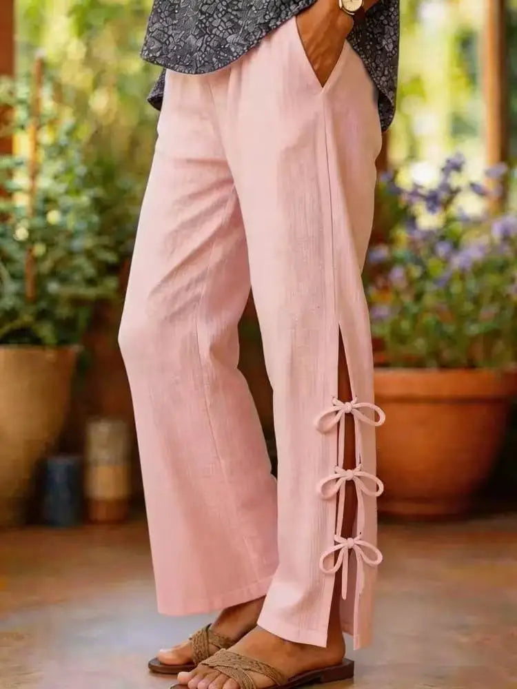 Lyka | Relaxed Wide-Leg Trousers with Side Slits