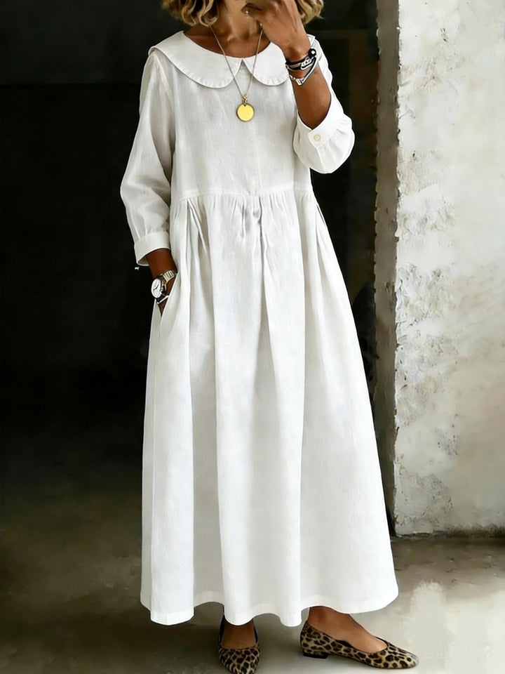 Melissa | Round Neck Long Sleeve Denim Dress