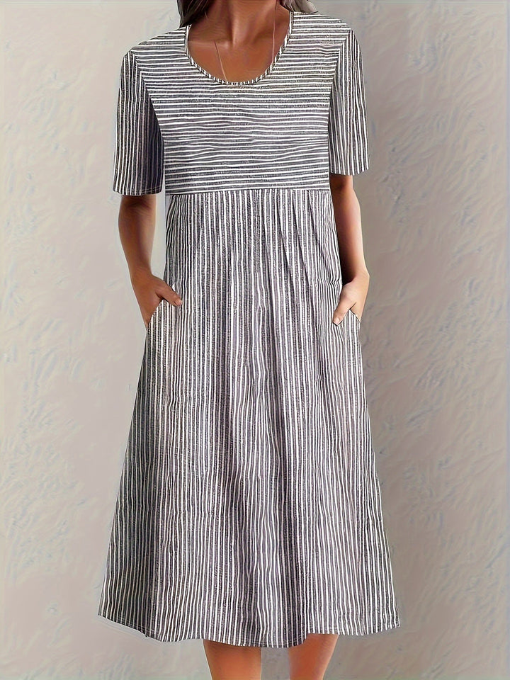 Brienne | Relaxed Striped Midi Dress