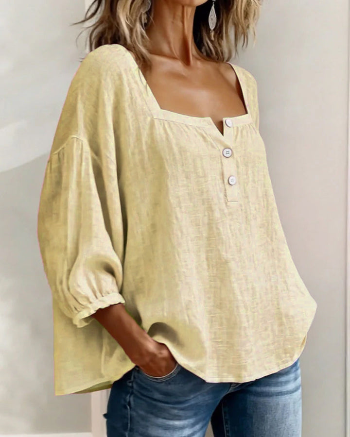 Lena | Relaxed Blouse with Square Neckline