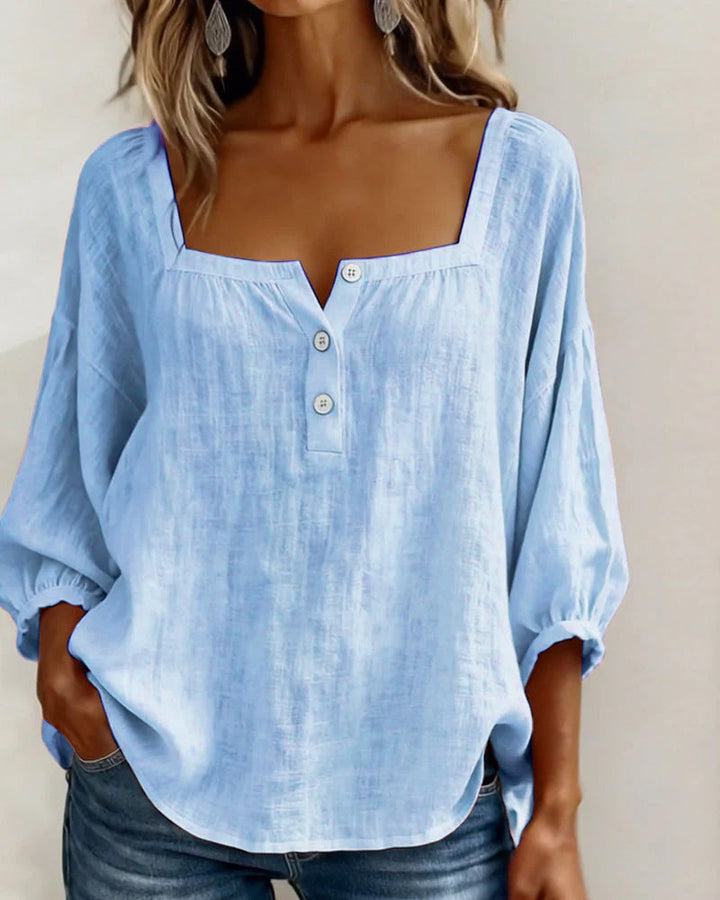Lena | Relaxed Blouse with Square Neckline