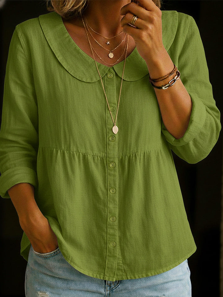 Arlira | Soft Linen Collar Blouse