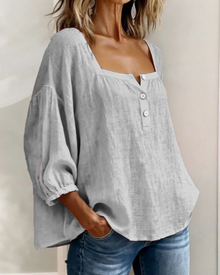 Elena | Relaxed Blouse with Square Neckline
