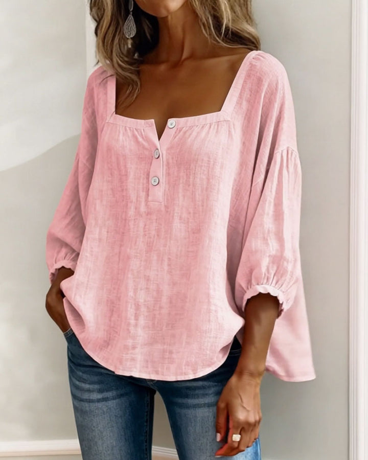 Lena | Relaxed Blouse with Square Neckline