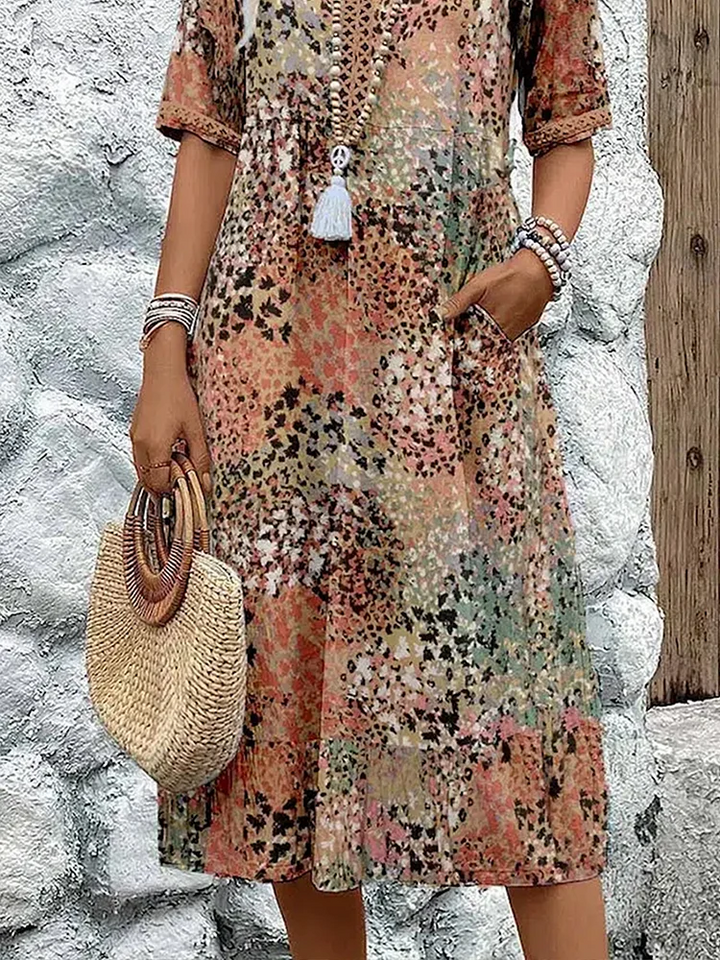 Véronique | Elegant Fluid Midi Dress