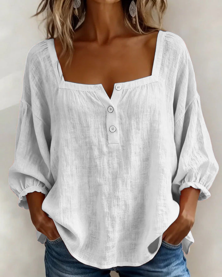 Elena | Relaxed Blouse with Square Neckline