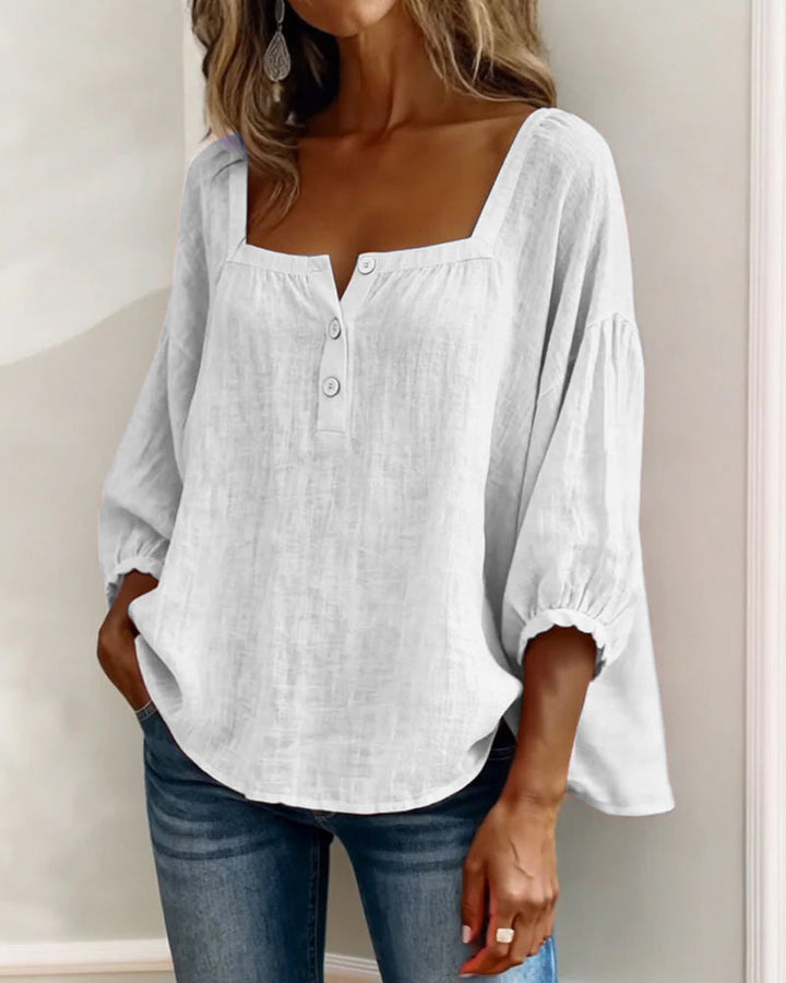 Lena | Relaxed Blouse with Square Neckline