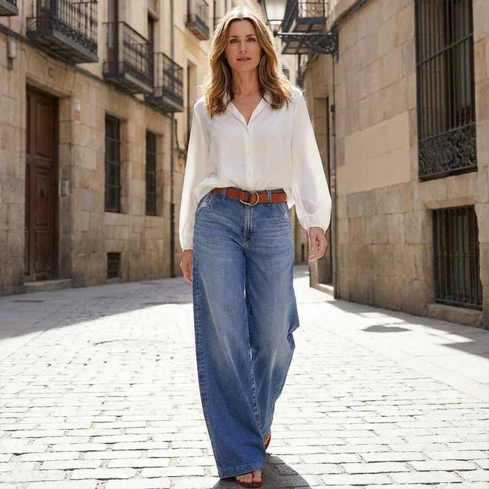 Paula | High Waisted Wide Leg Jeans with Effortless Fit